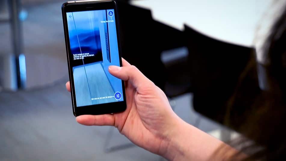 AR and VR functionalities enhance the design experience on the KONE Car Designer mobile app.